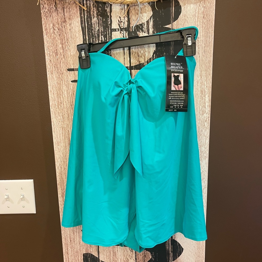 ShoreShapes swimwear. Teal in color.